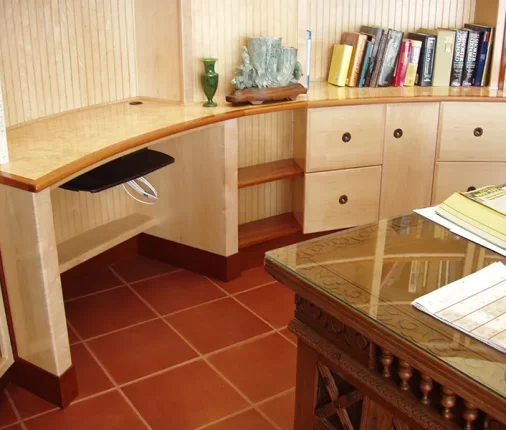 Maple Mahogany Karelian Birch Burl Top Desk